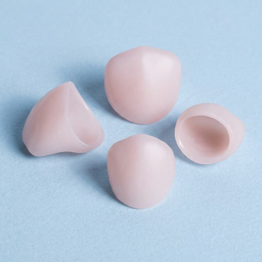 Pink zirconia try-in crowns